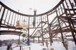 The Ames Library building construction, fourth floor rotunda, December 2000