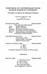 Symposium of Contemporary Music, 1985 by School of Music