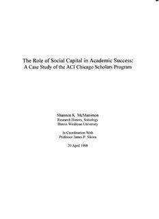 The Role of Social Capitol in Academic Success: A Case Study of the ACI Chicago Scholars Program